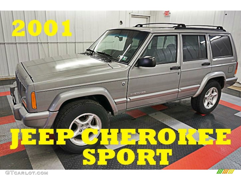 2001 Cherokee Sport 4x4 - Silverstone Metallic / Agate photo #1