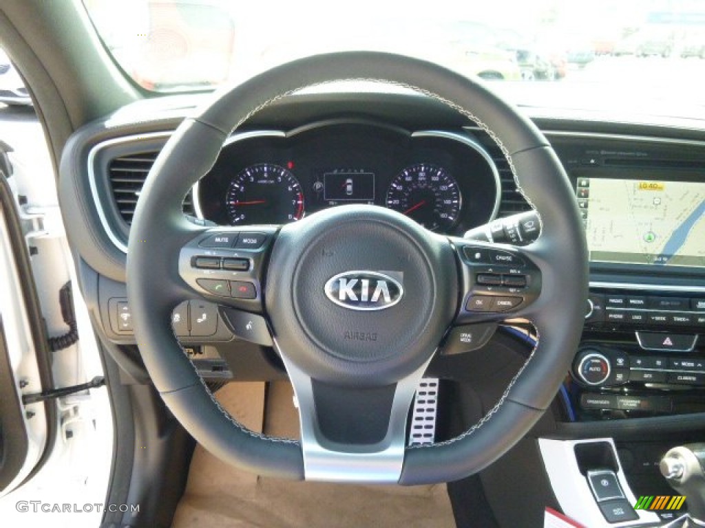 2015 Kia Optima SX Black Steering Wheel Photo #96366582