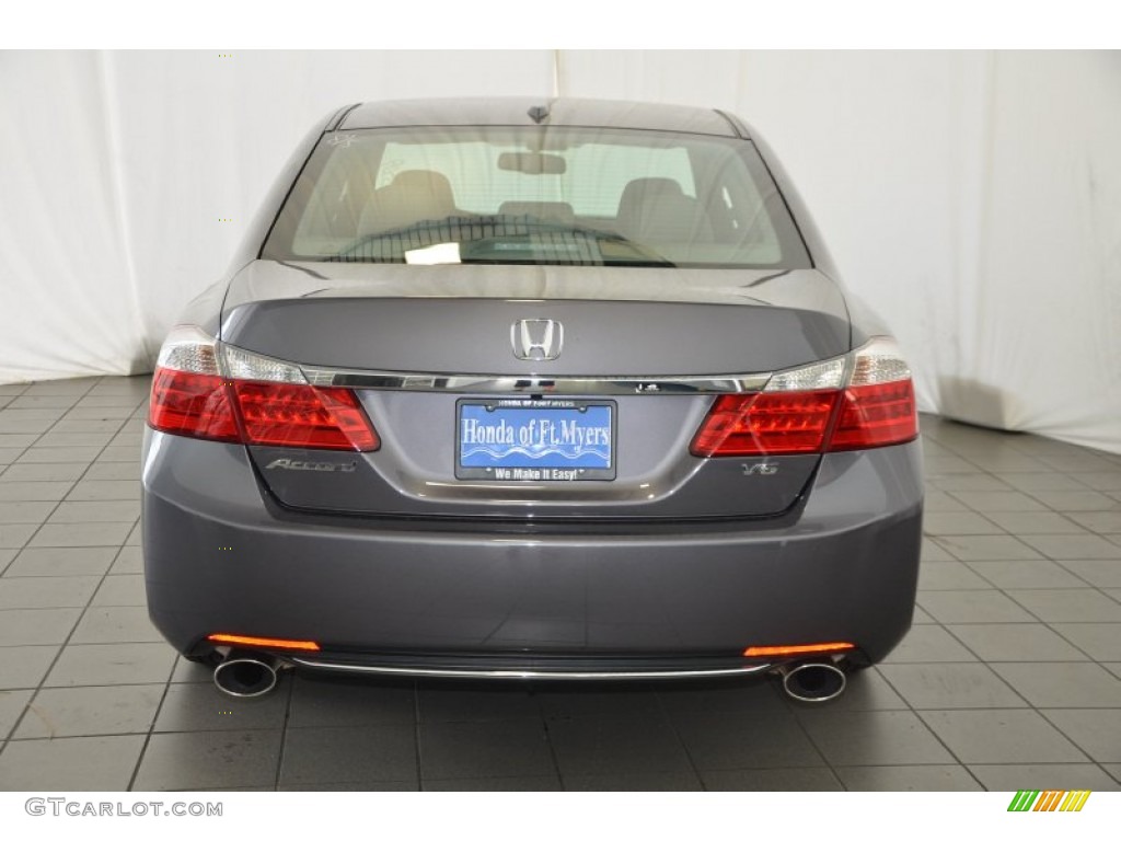 2014 Accord EX-L V6 Sedan - Modern Steel Metallic / Gray photo #7