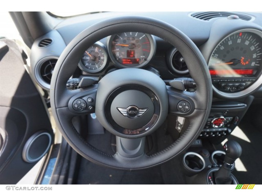 2015 Mini Convertible Cooper S Carbon Black Steering Wheel Photo #96372369