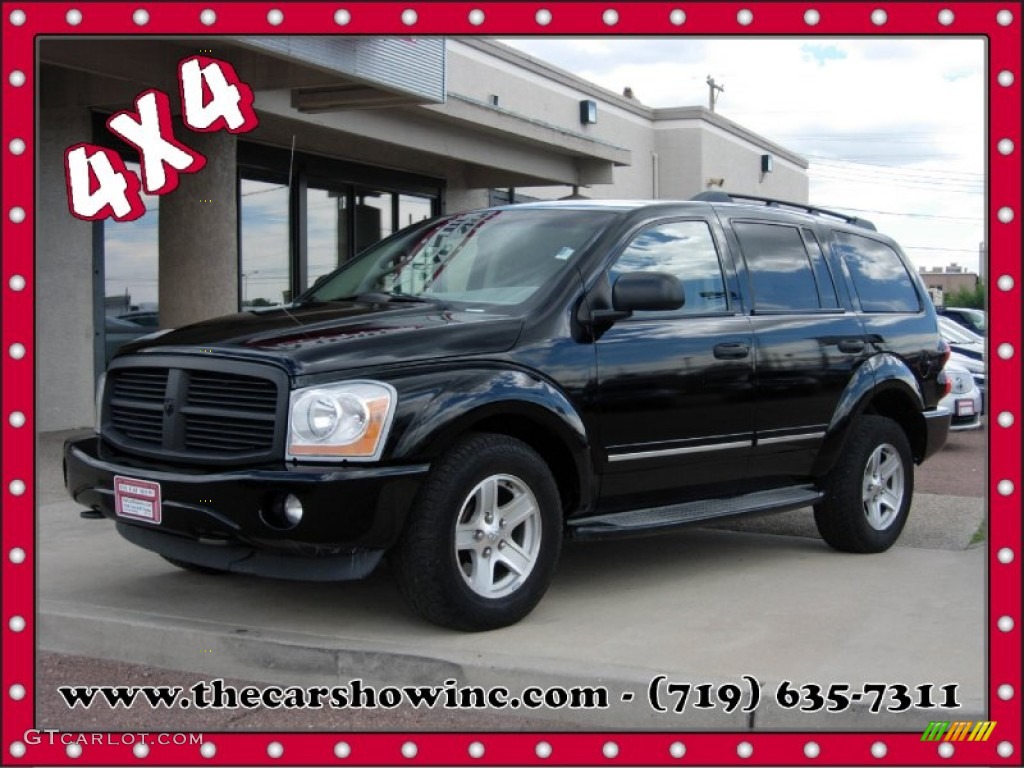 2004 Durango Limited 4x4 - Black / Medium Slate Gray photo #1