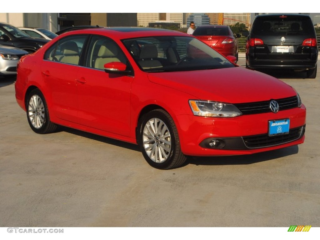 2014 Jetta TDI Sedan - Tornado Red / Cornsilk Beige photo #1