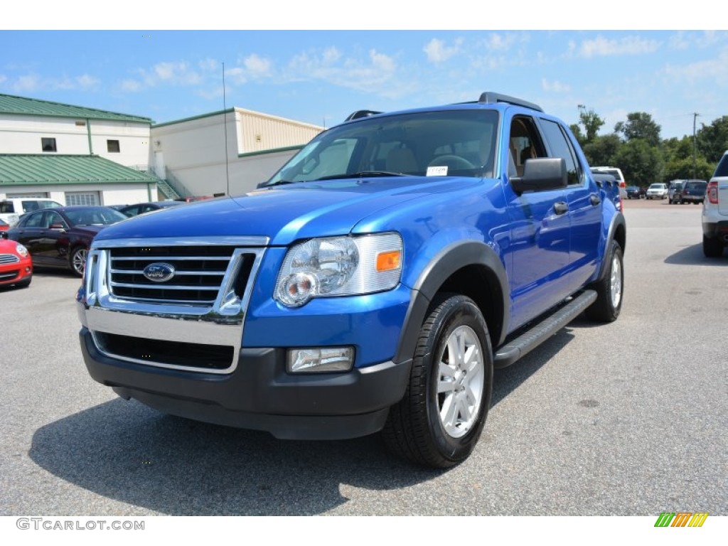 2010 Explorer Sport Trac XLT - Blue Flame Metallic / Camel/Sand photo #7