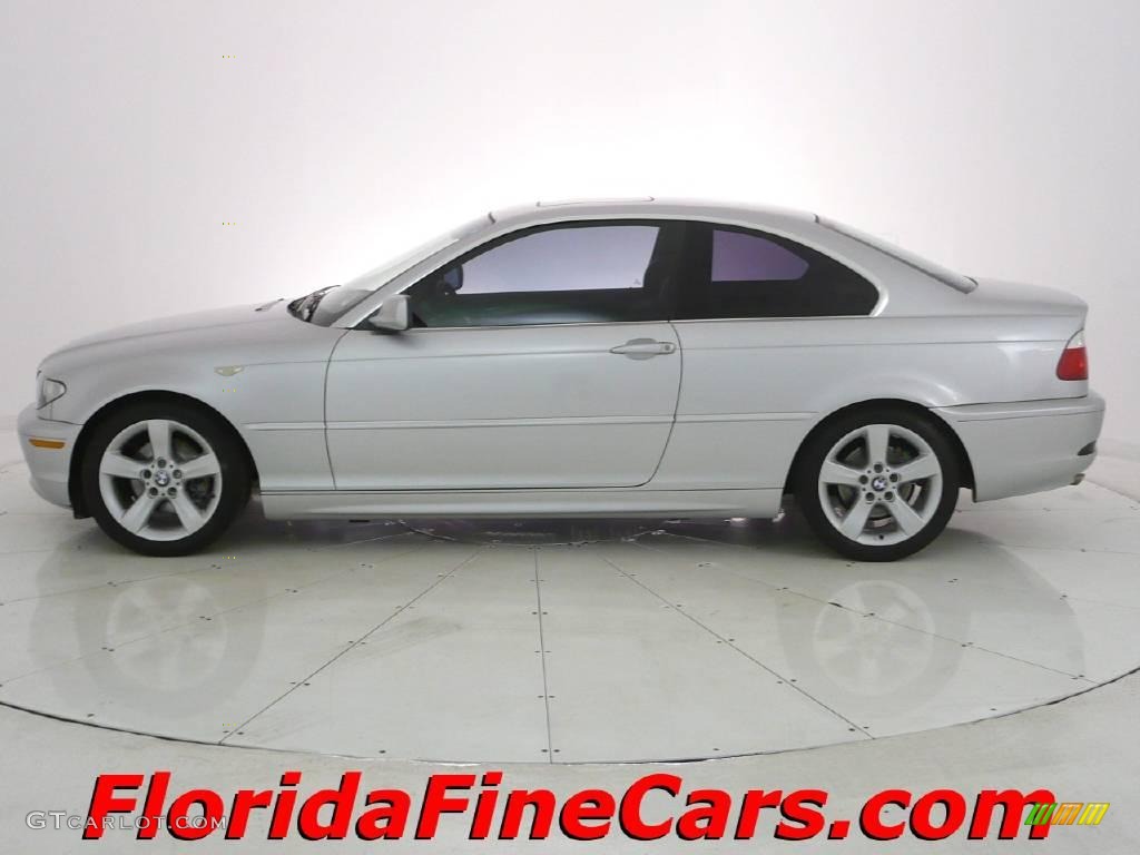 2004 3 Series 325i Coupe - Titanium Silver Metallic / Black photo #3