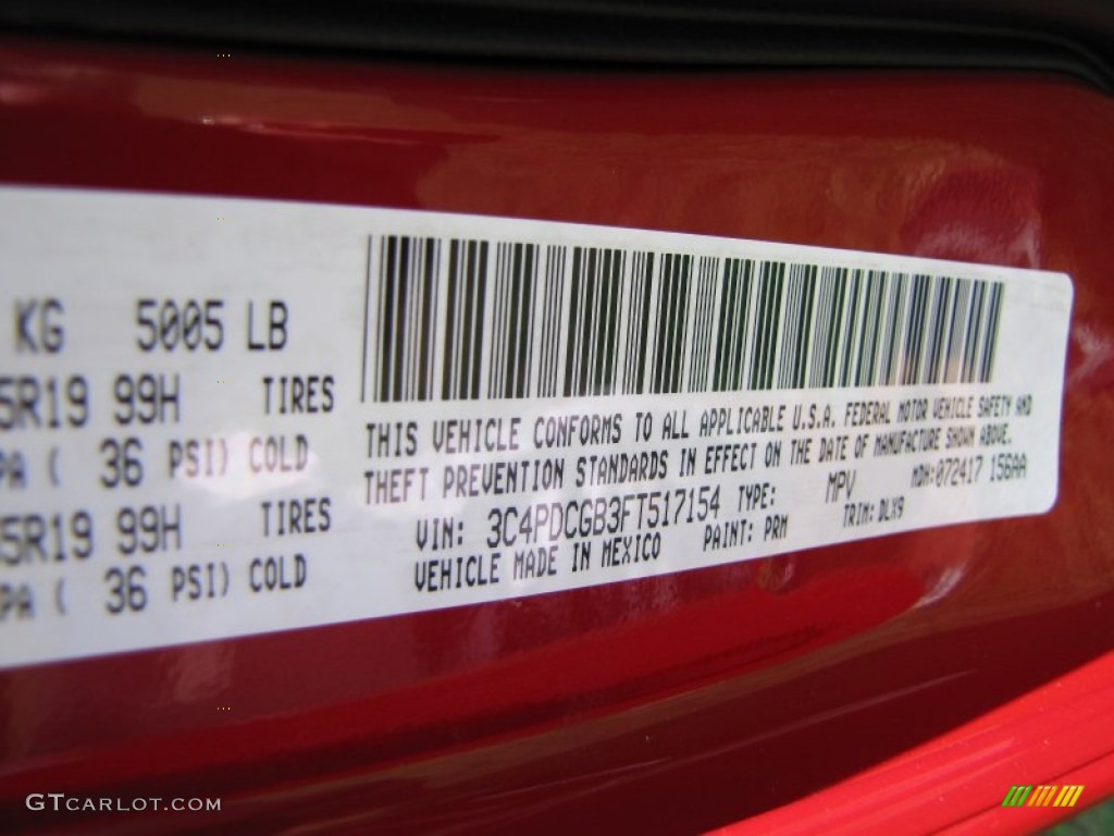 2015 Journey Color Code PRM for Redline 2 Coat Pearl Photo #96392355