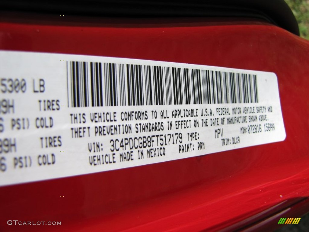 2015 Journey Color Code PRM for Redline 2 Coat Pearl Photo #96392582