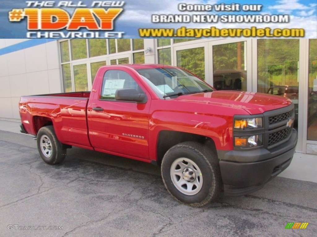 2014 Silverado 1500 WT Regular Cab 4x4 - Victory Red / Jet Black/Dark Ash photo #1