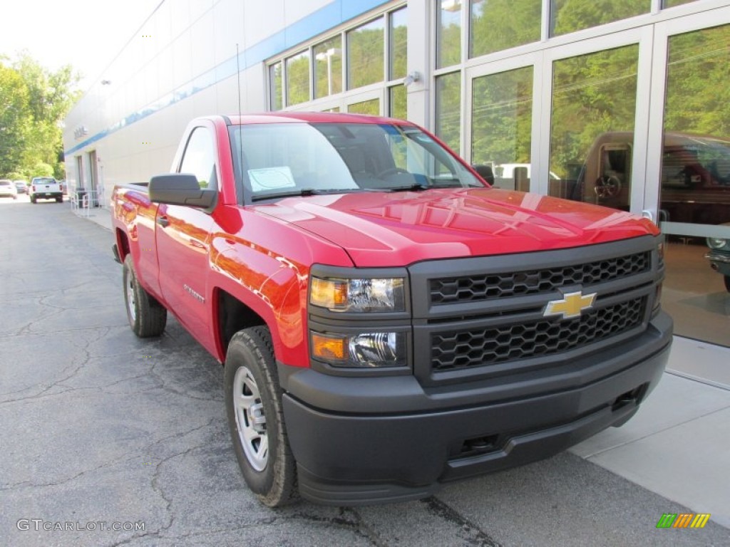 2014 Silverado 1500 WT Regular Cab 4x4 - Victory Red / Jet Black/Dark Ash photo #9