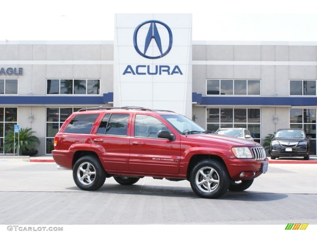 2001 Grand Cherokee Limited 4x4 - Inferno Red Crystal Pearl / Sandstone photo #1