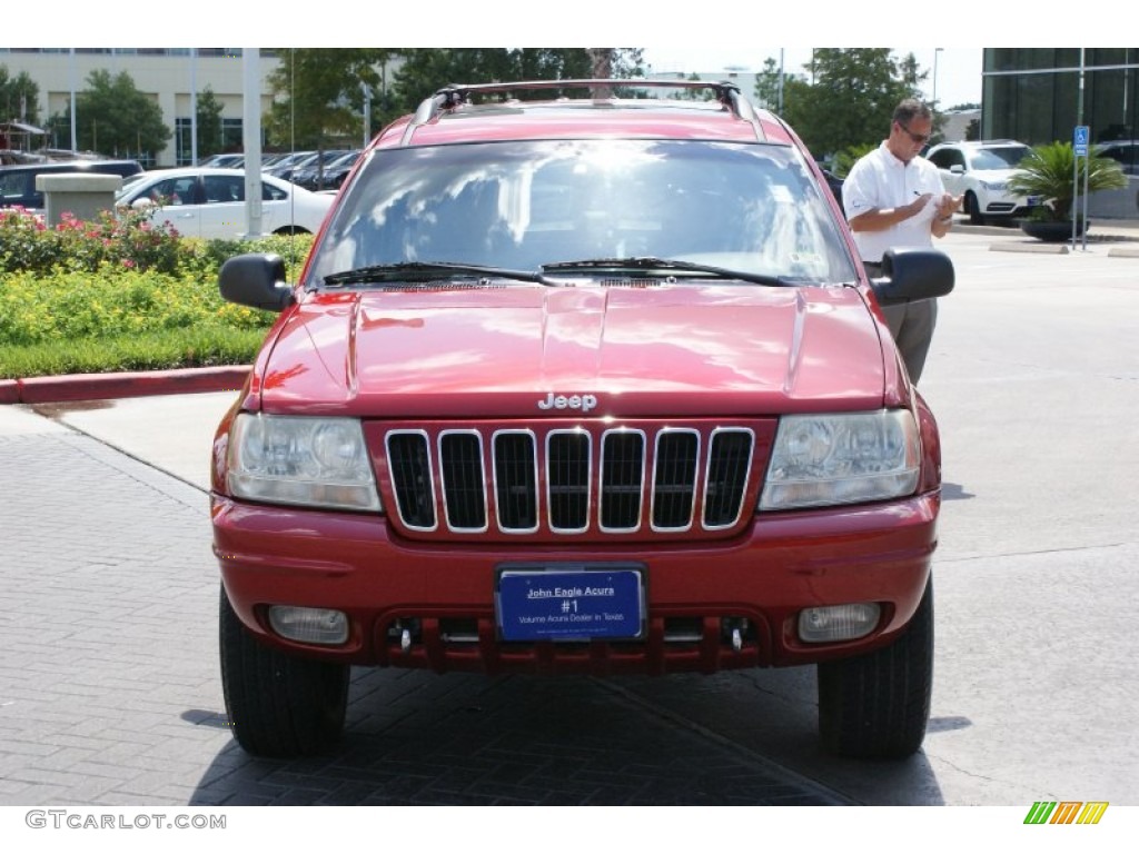 2001 Grand Cherokee Limited 4x4 - Inferno Red Crystal Pearl / Sandstone photo #4
