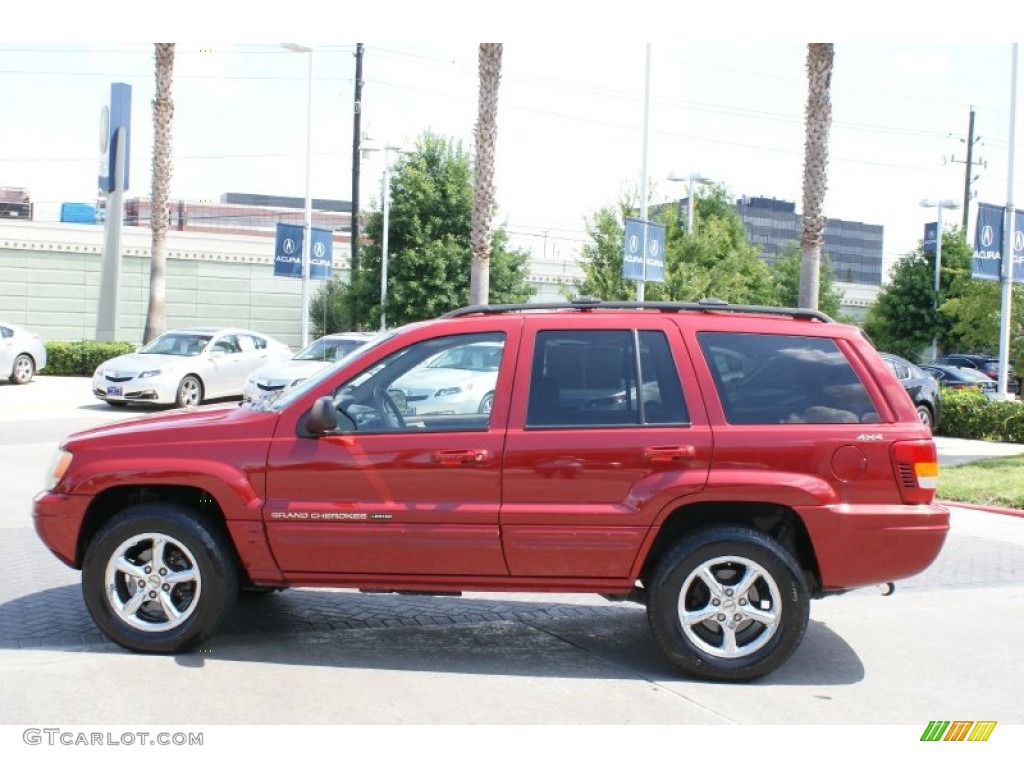 2001 Grand Cherokee Limited 4x4 - Inferno Red Crystal Pearl / Sandstone photo #6