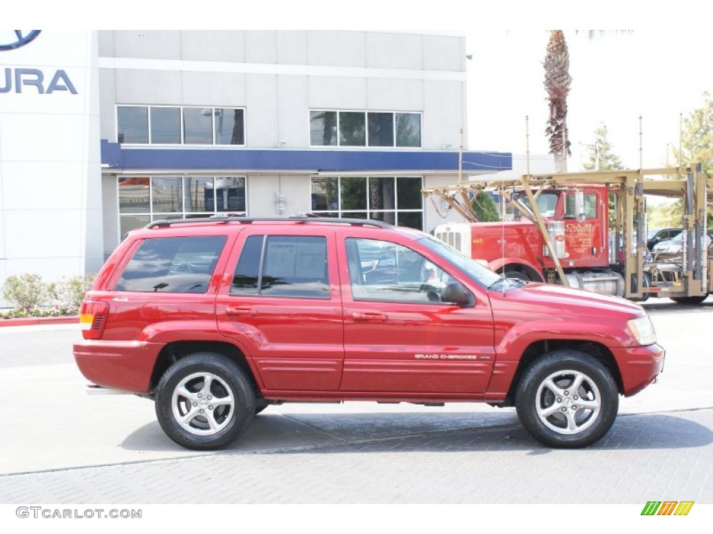 2001 Grand Cherokee Limited 4x4 - Inferno Red Crystal Pearl / Sandstone photo #7