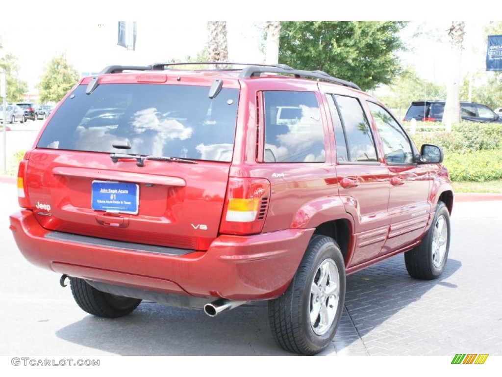 2001 Grand Cherokee Limited 4x4 - Inferno Red Crystal Pearl / Sandstone photo #9