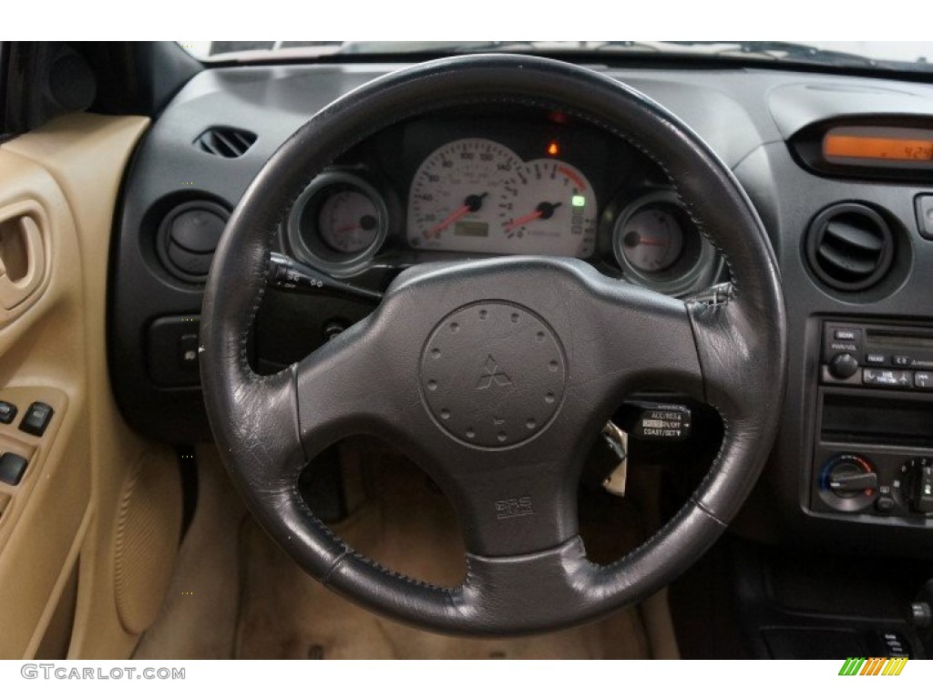 2001 Mitsubishi Eclipse Spyder GT Black Steering Wheel Photo #96403241