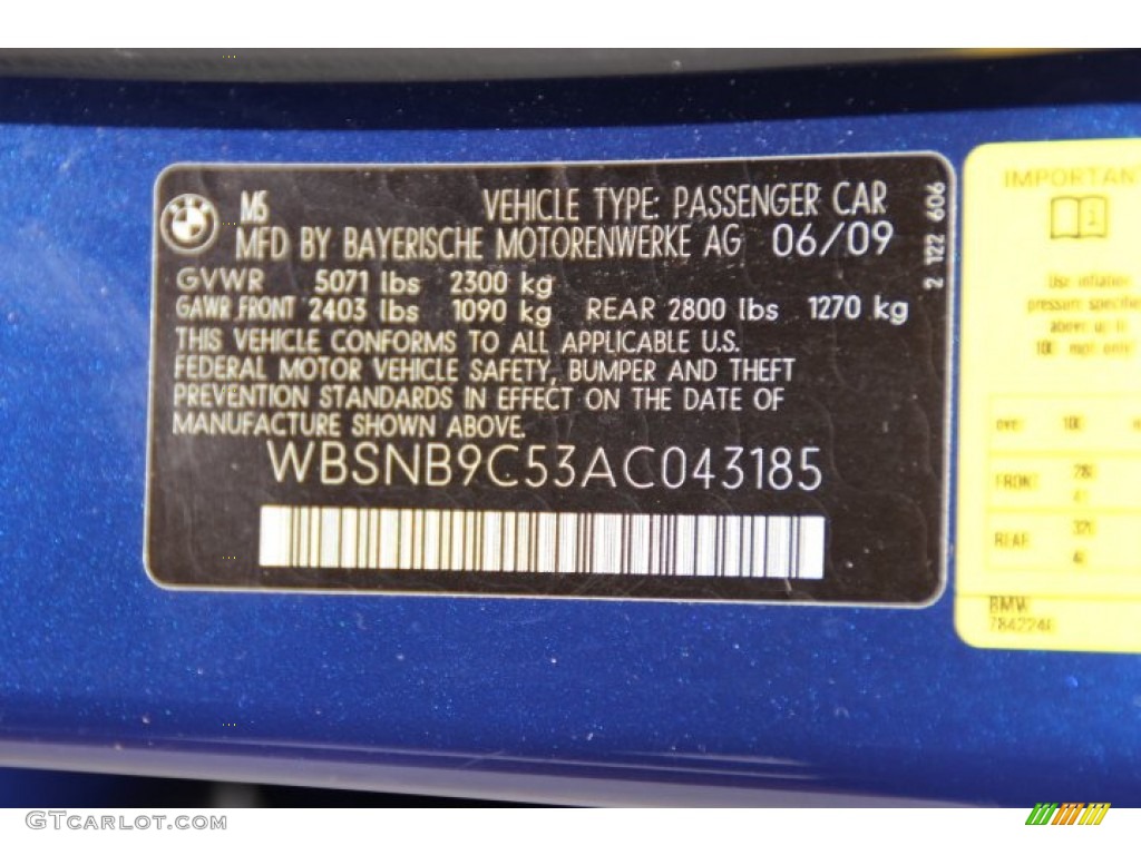 2010 M5  - Interlagos Blue Metallic / Black Merino Leather photo #34