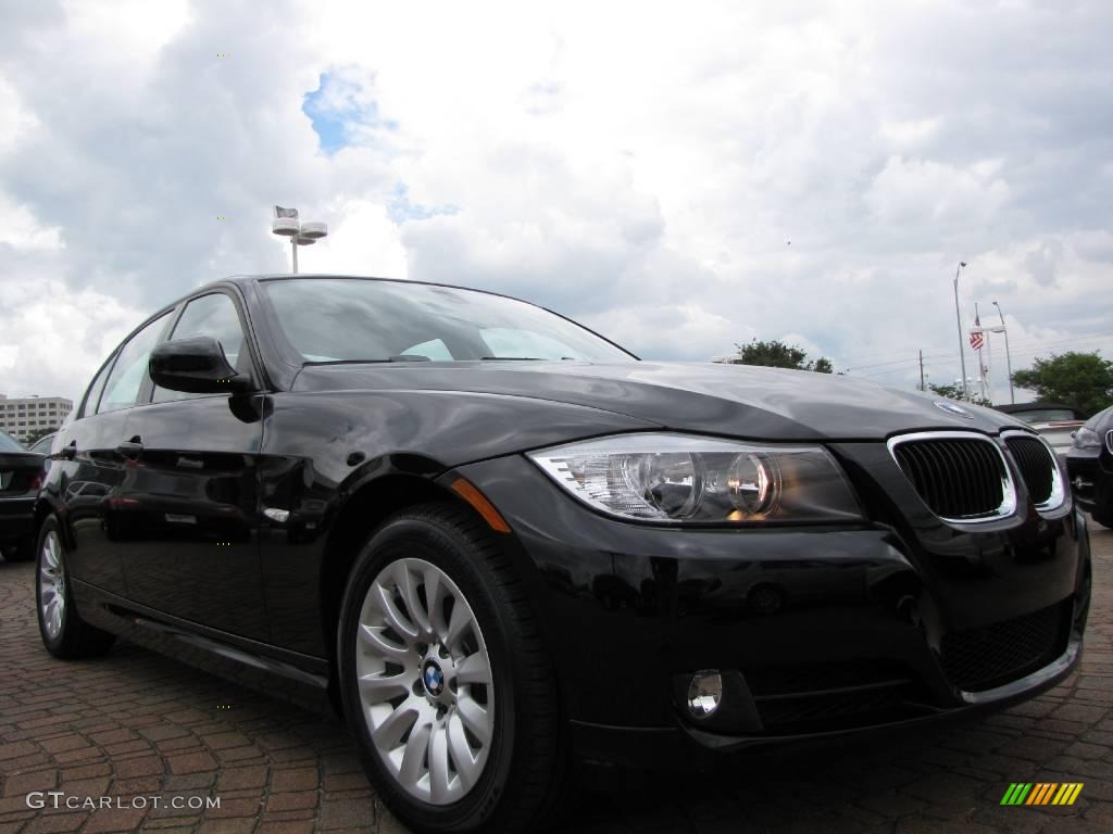 2009 3 Series 328i Sedan - Jet Black / Black photo #7