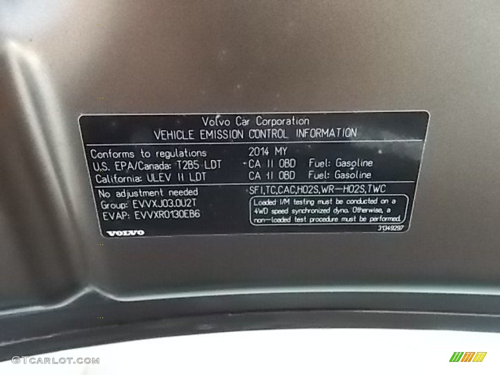 2014 Volvo XC70 T6 AWD Info Tag Photo #96413021