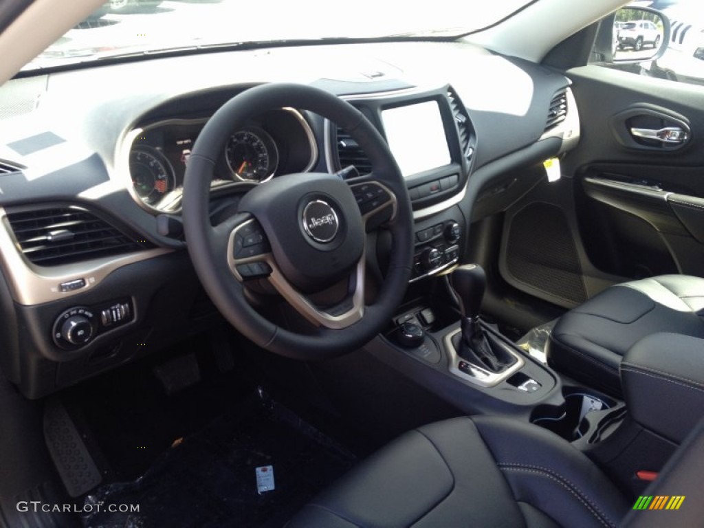 Black Interior 2015 Jeep Cherokee Limited 4x4 Photo #96413063