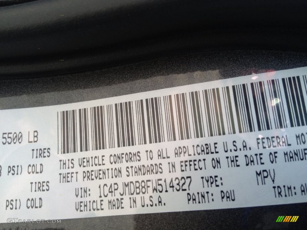 2015 Cherokee Color Code PAU for Granite Crystal Metallic Photo #96413108