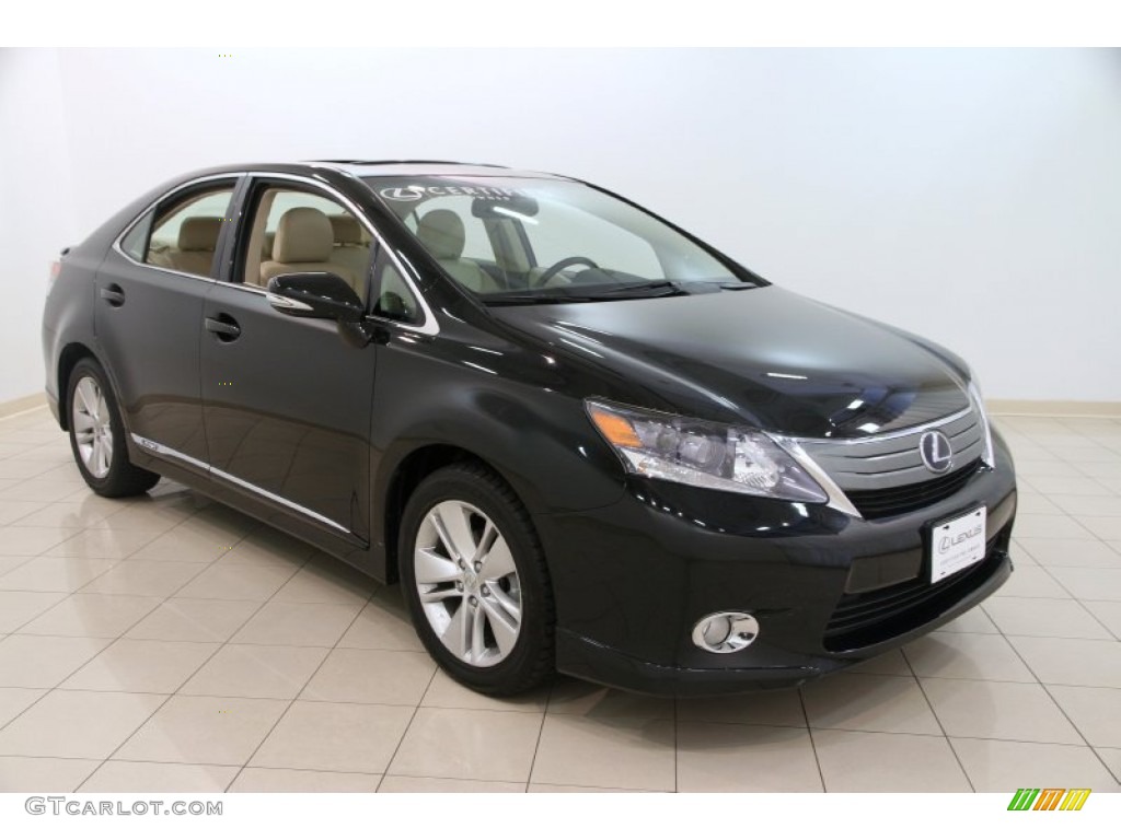 2010 HS 250h Hybrid Premium - Obsidian Black / Parchment photo #1