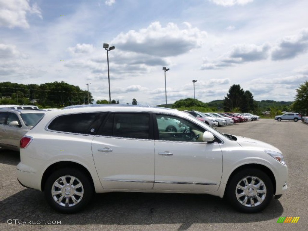 2015 Enclave Leather AWD - White Diamond Tricoat / Choccachino/Cocoa photo #4