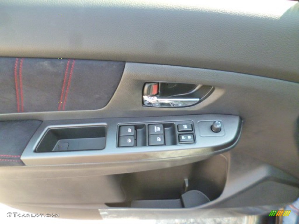 2015 Subaru WRX STI Carbon Black Door Panel Photo #96429121