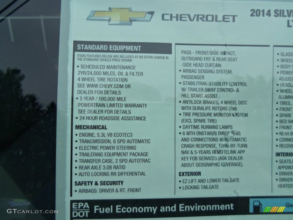 2014 Chevrolet Silverado 1500 LTZ Crew Cab 4x4 Window Sticker Photo #96430507