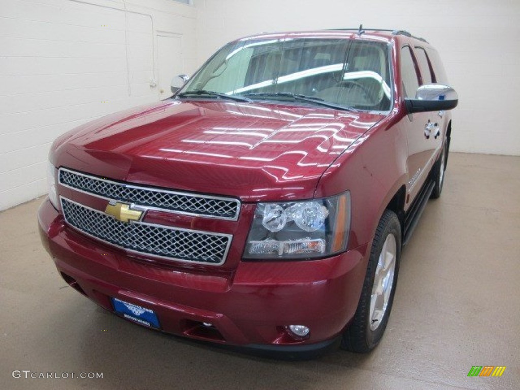 2011 Suburban LTZ 4x4 - Red Jewel Tintcoat / Light Cashmere/Dark Cashmere photo #3