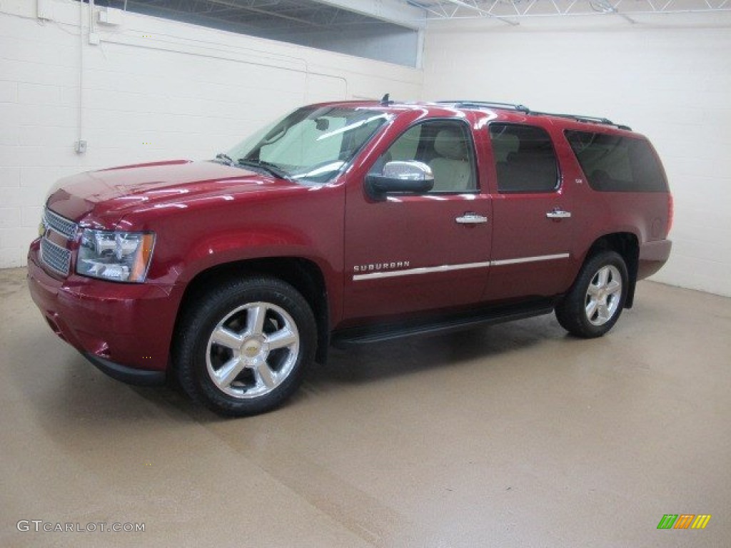 2011 Suburban LTZ 4x4 - Red Jewel Tintcoat / Light Cashmere/Dark Cashmere photo #4