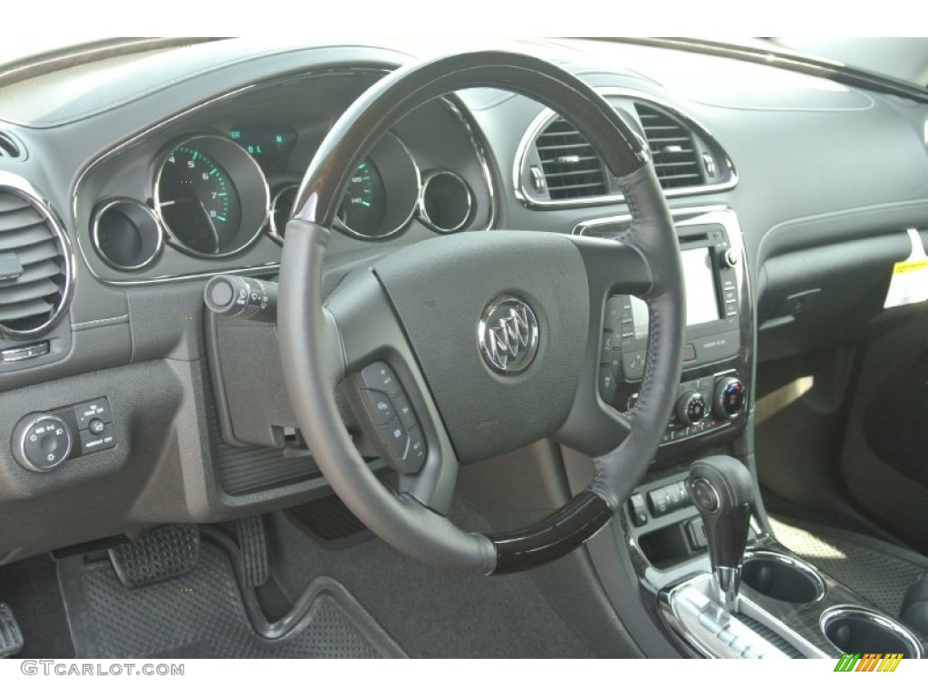 2015 Enclave Leather - Dark Sapphire Blue Metallic / Ebony/Ebony photo #23