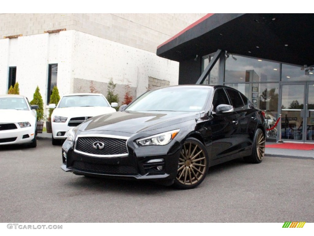 Black Obsidian 2014 Infiniti Q 50S 3.7 AWD Exterior Photo #96439270