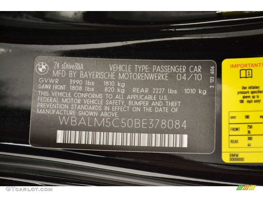 2011 Z4 sDrive30i Roadster - Jet Black / Black photo #11