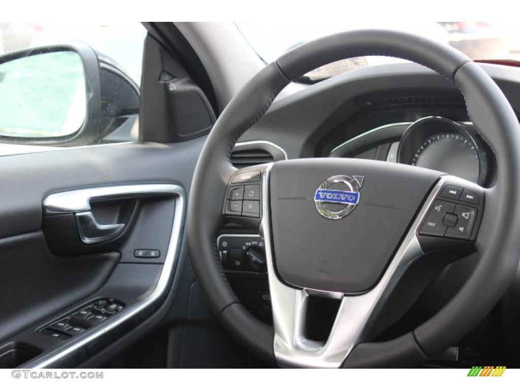 2015 Volvo V60 T5 Drive-E Off-Black Steering Wheel Photo #96441222