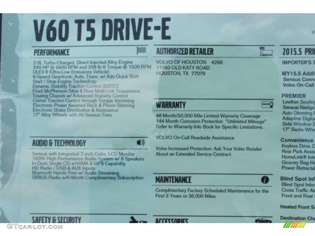 2015 V60 T5 Drive-E - Black Stone / Off-Black photo #33