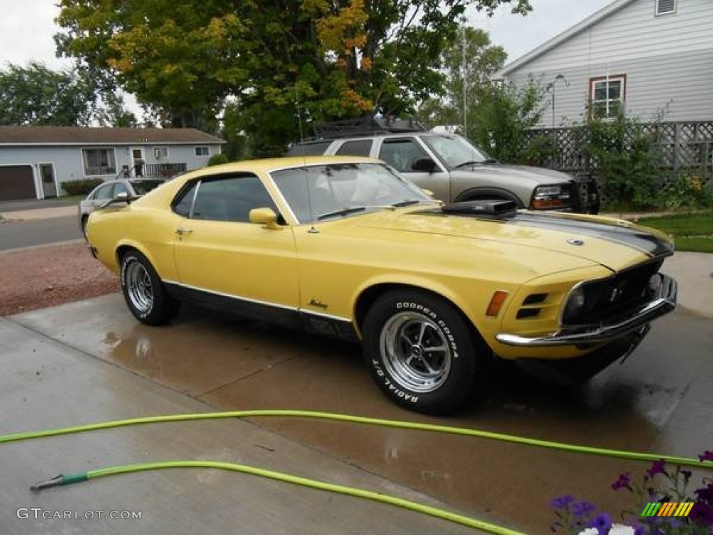 Competition Yellow 1970 Ford Mustang Mach 1 Exterior Photo #96442414