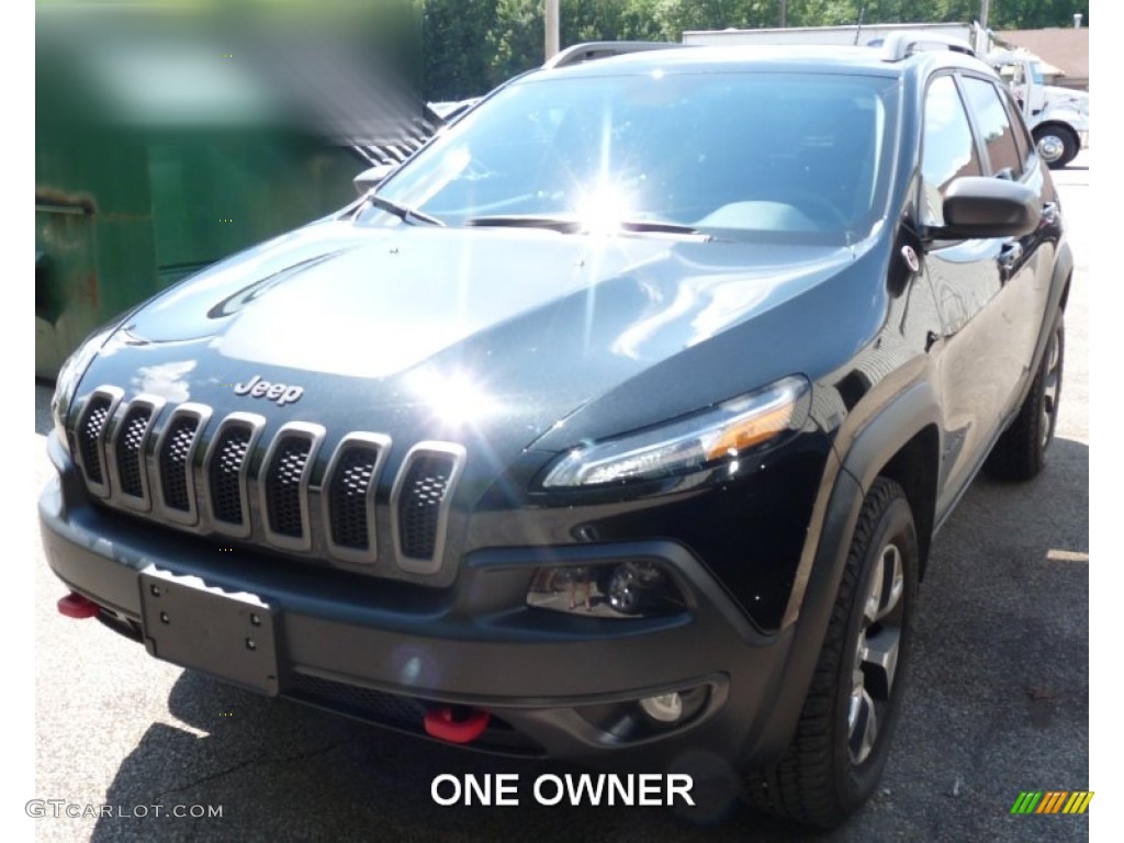 2014 Cherokee Trailhawk 4x4 - Brilliant Black Crystal Pearl / Morocco - Black photo #1