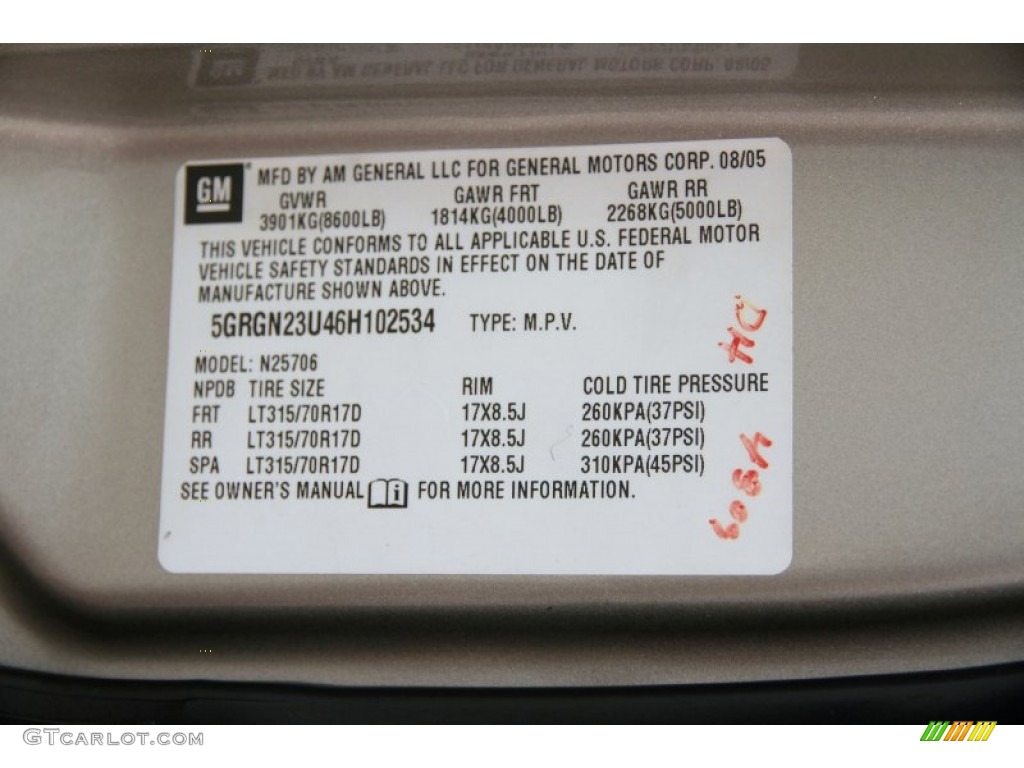2006 H2 SUV - Pewter / Ebony photo #23