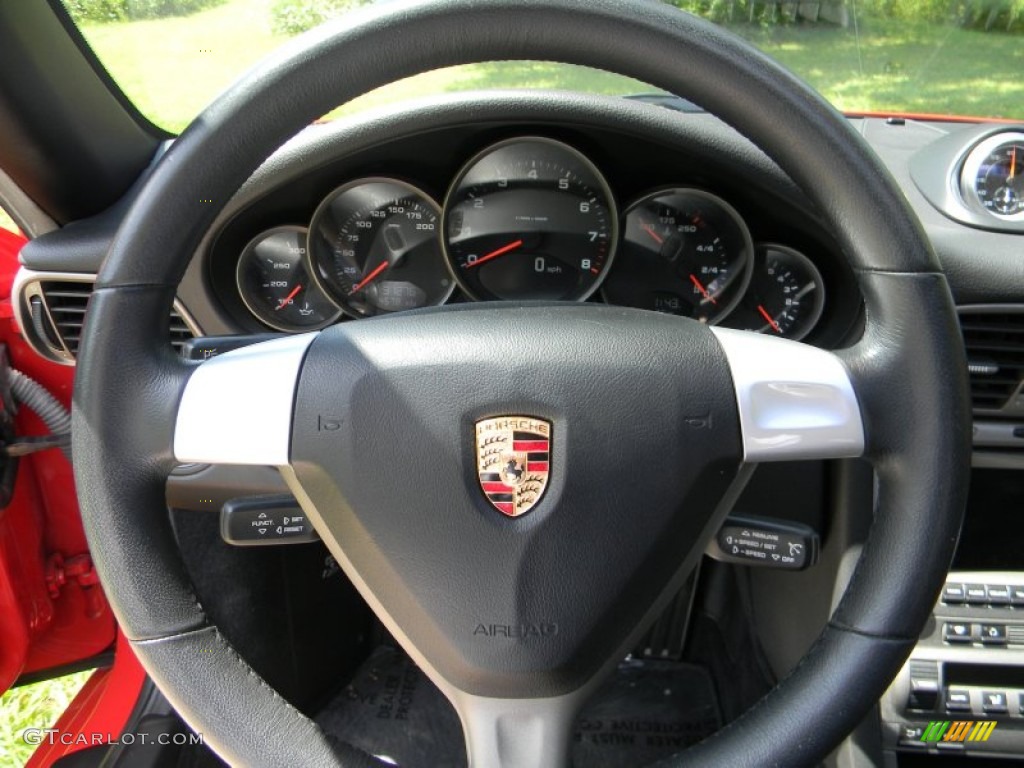 2005 Porsche 911 Carrera Coupe Black Steering Wheel Photo #96454705