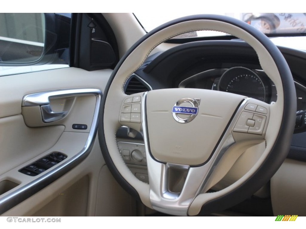 2015 Volvo XC60 T6 AWD Soft Beige Steering Wheel Photo #96456694