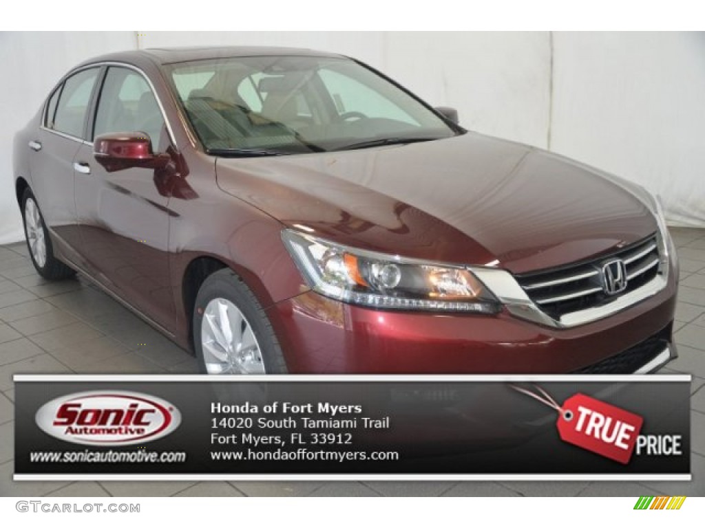 2014 Accord EX-L Sedan - Basque Red Pearl II / Ivory photo #1