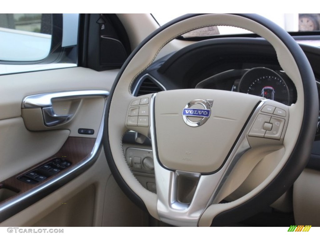 2015 Volvo XC60 T6 Drive-E Soft Beige Steering Wheel Photo #96458266