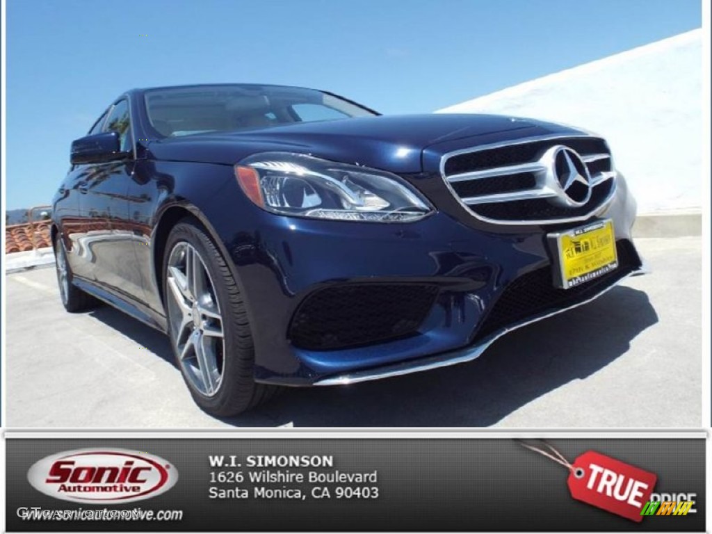 2014 E 350 Sport Sedan - Lunar Blue Metallic / Silk Beige/Espresso Brown photo #1