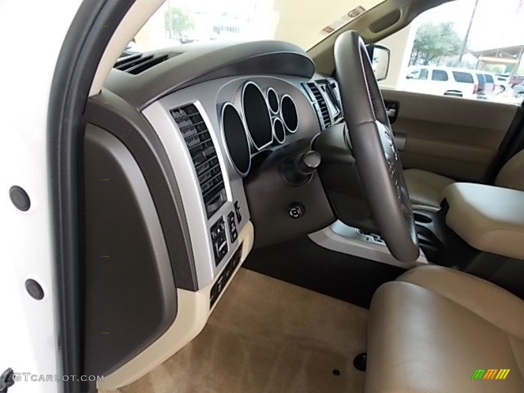 2008 Sequoia Platinum - Super White / Sand Beige photo #48