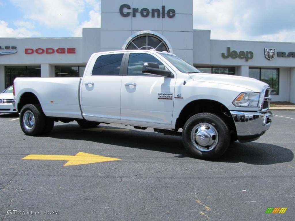 2014 3500 SLT Crew Cab 4x4 Dually - Bright White / Black/Diesel Gray photo #1