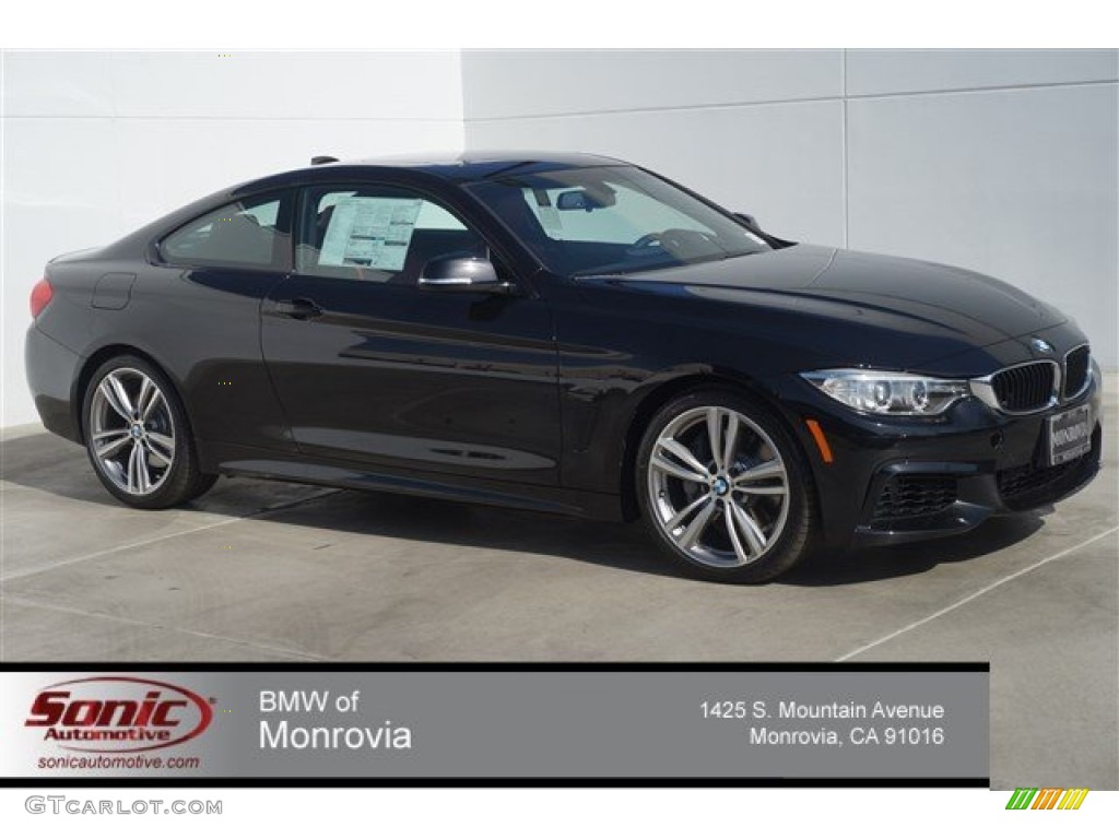 2014 4 Series 435i Coupe - Black Sapphire Metallic / Coral Red photo #1