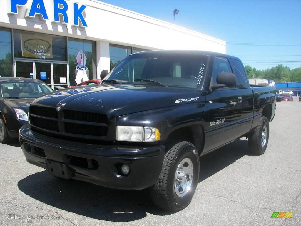 2000 Ram 1500 Sport Extended Cab 4x4 - Black / Agate photo #1