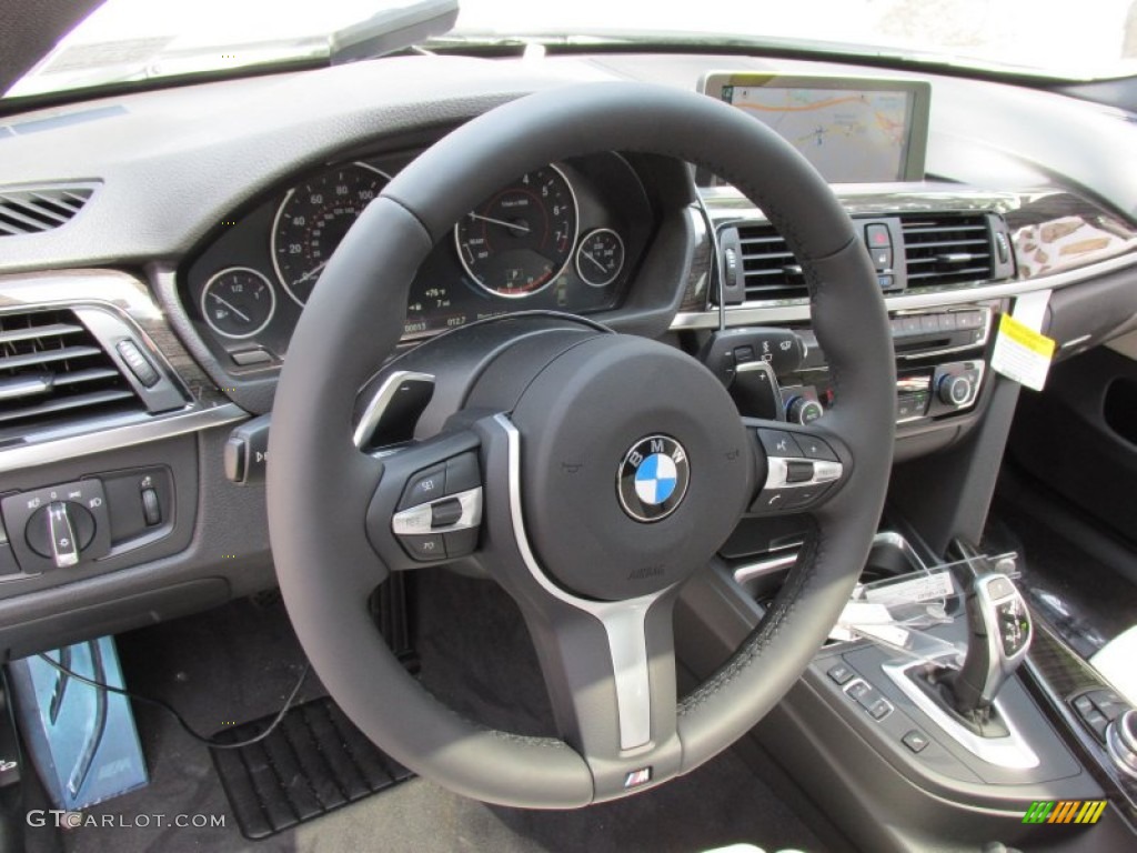2015 BMW 4 Series 435i xDrive Gran Coupe Ivory White and Black Steering Wheel Photo #96481513