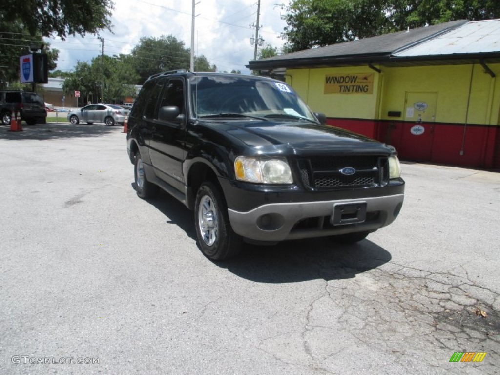 2002 Explorer Sport - Black Clearcoat / Graphite photo #1