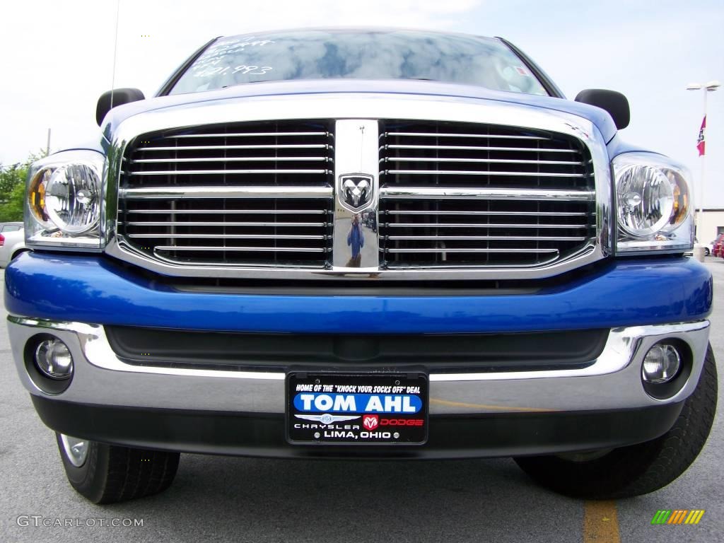 2007 Ram 1500 Big Horn Edition Quad Cab 4x4 - Electric Blue Pearl / Medium Slate Gray photo #3