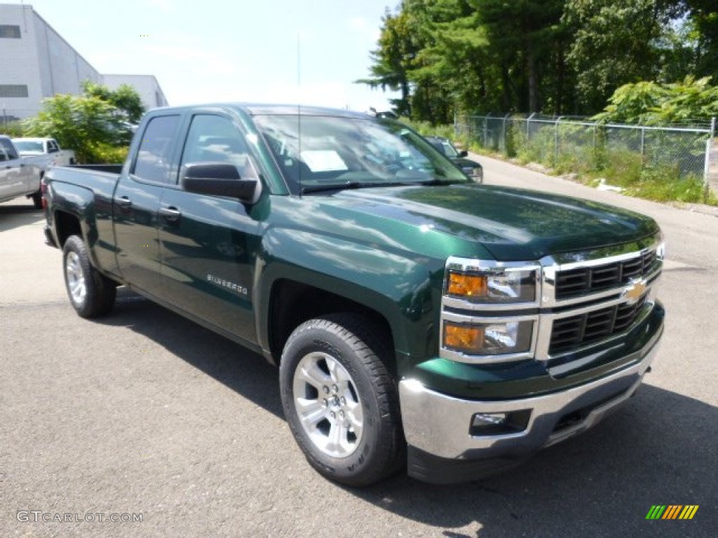 2014 Silverado 1500 LT Double Cab 4x4 - Rainforest Green Metallic / Cocoa/Dune photo #4
